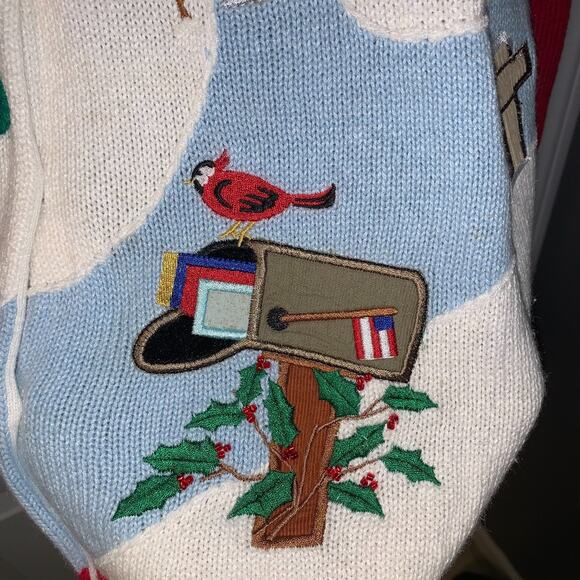 Vintage Quacker Factory Patriotic Christmas Sweater Cardigan Plus Size 1X Angel - Picture 6 of 11